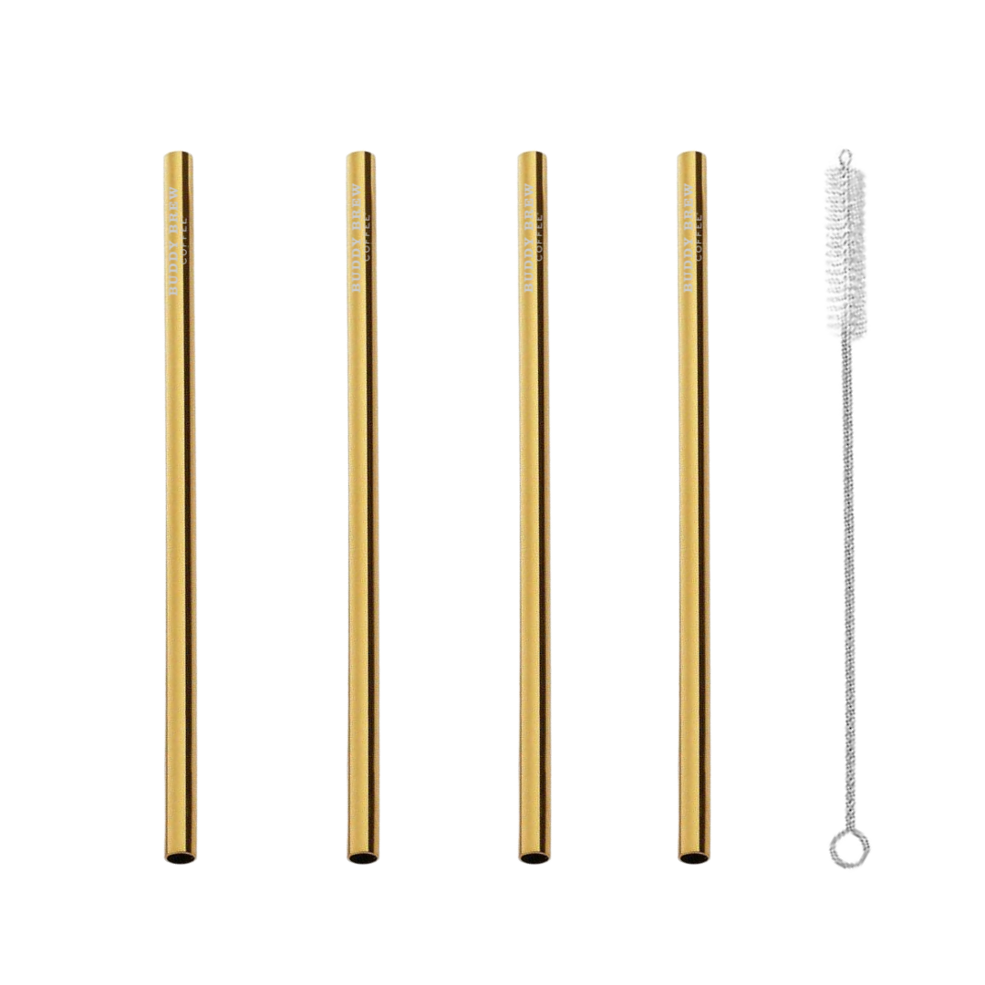 BB Gold Stainless Straw Set